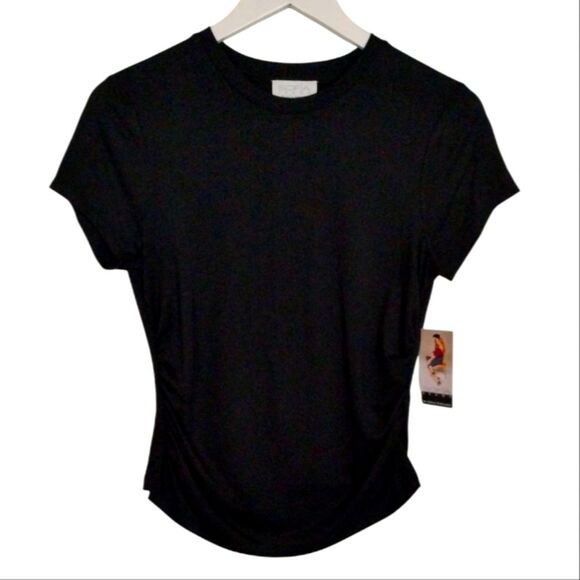 Sofia Black side runch t shirt Short sleeve size Medium Sofia Vergara NWT - Picture 1 of 12